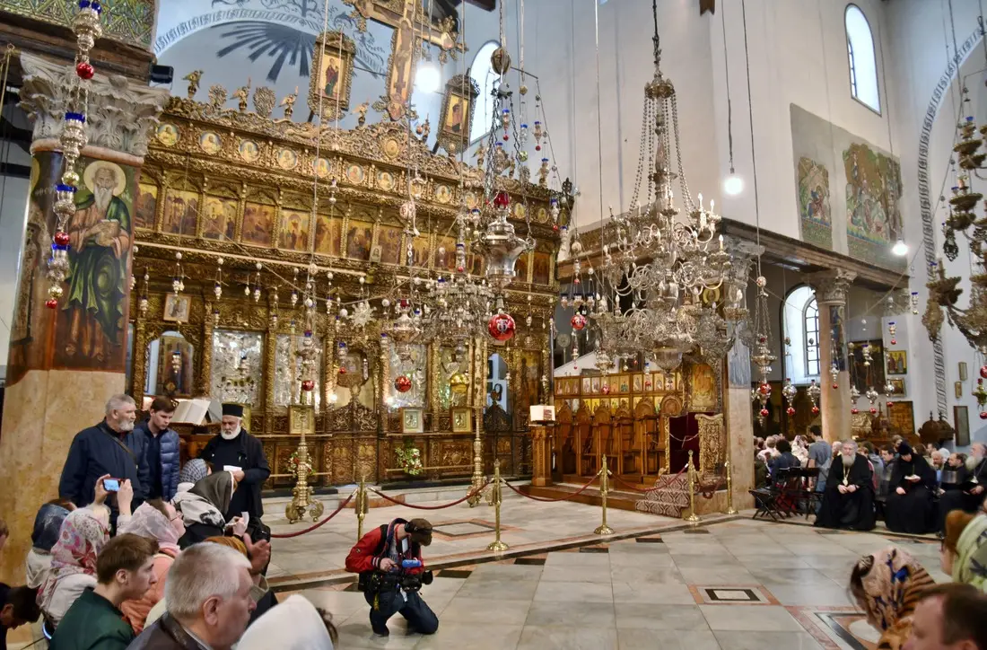 Interior of the Church of the Nativity in Bethlehem