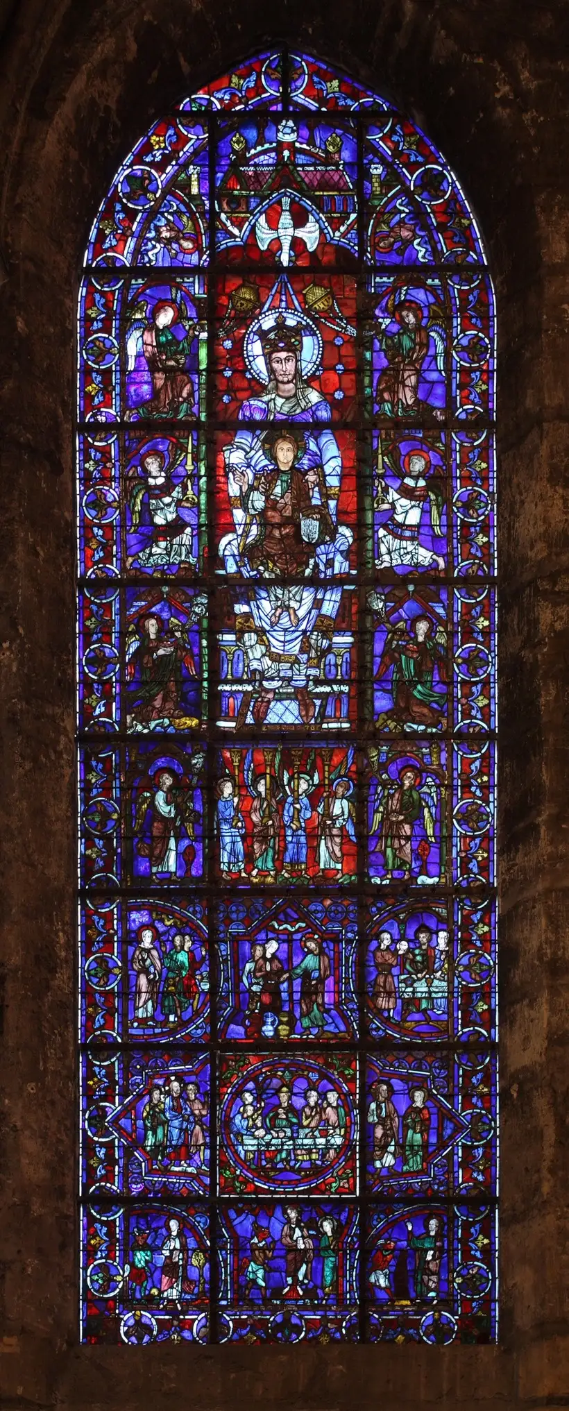 Notre-Dame de la Belle Verriere stained glass at Chartres Cathedral