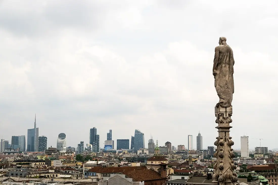 Rooftop statue on Milan Cathedral