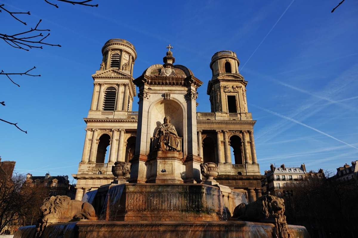 The facade of Saint-Sulpice in Paris.