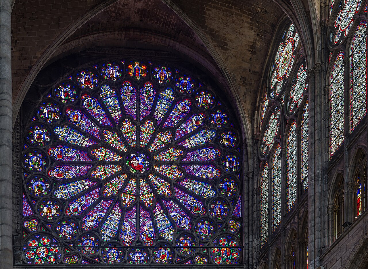 North transept rose window of the Basilica Cathedral of Saint-Denis