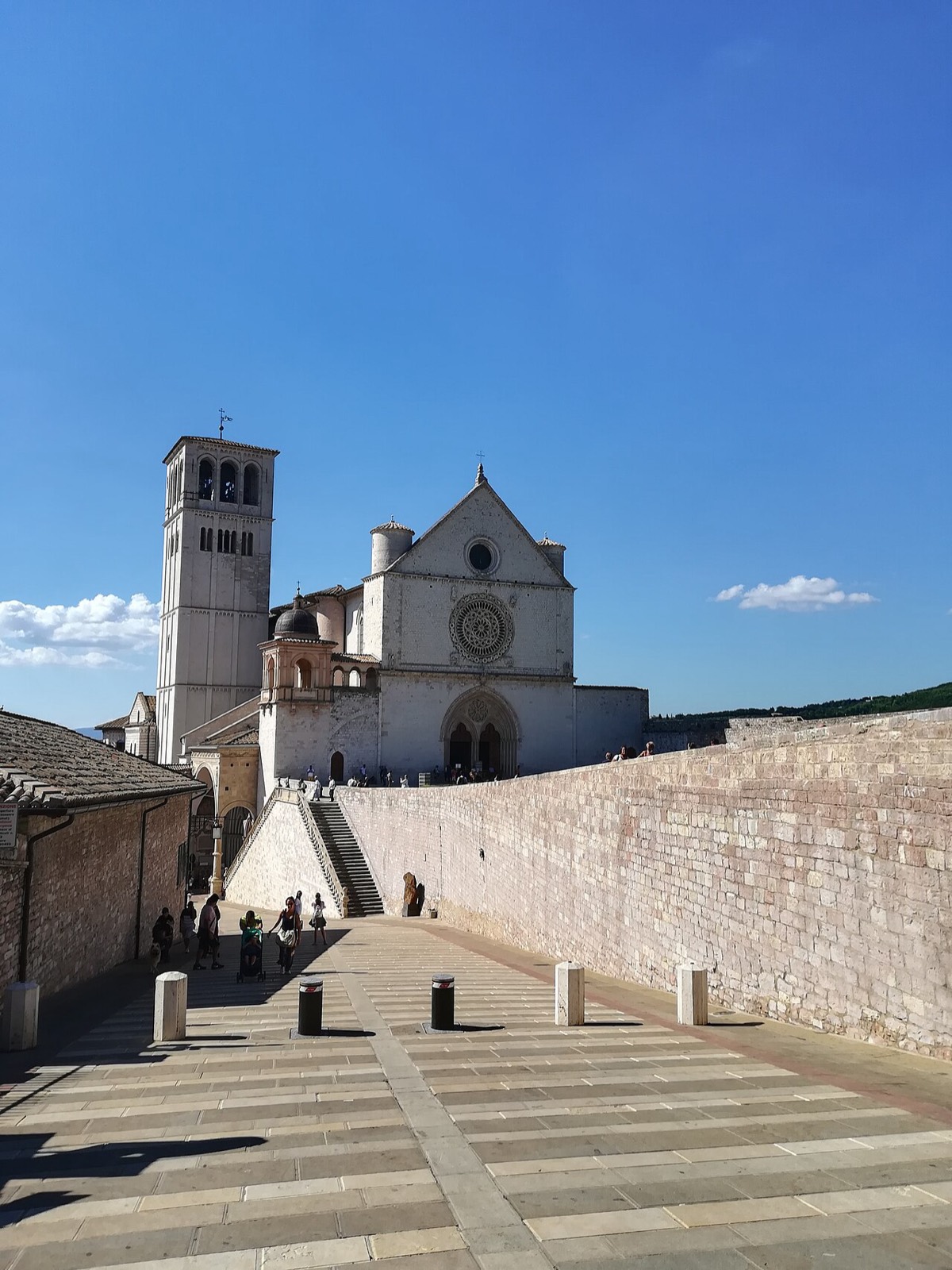 The Basilica of St. Francis on the hillside of Assisi.
