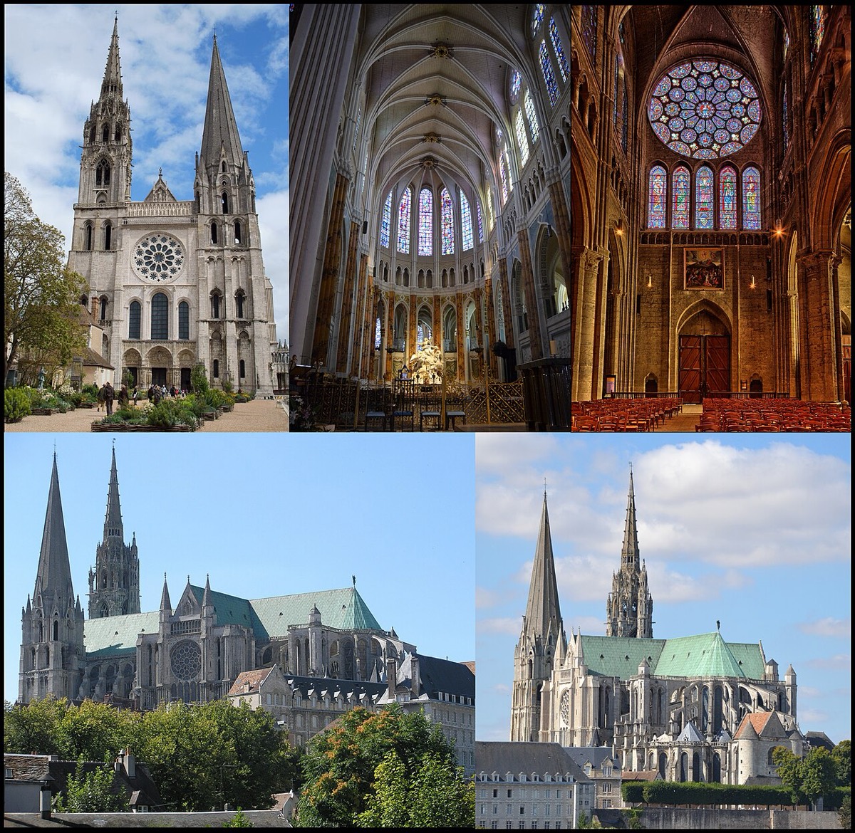 Chartres Cathedral rising above the town in northern France.