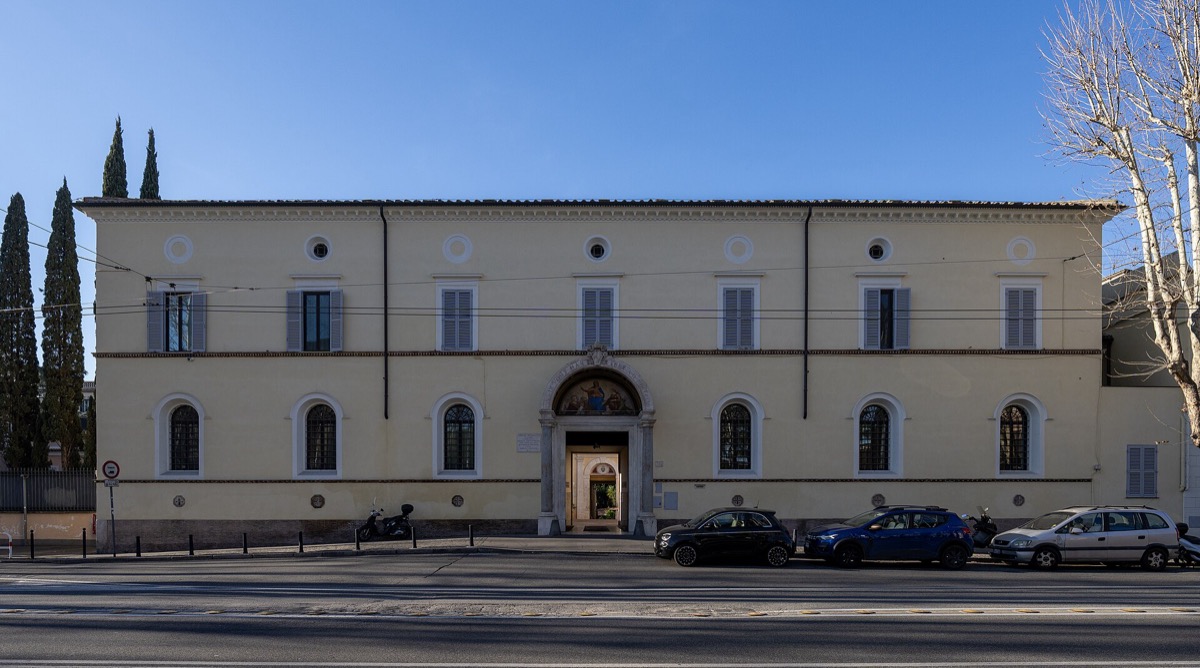 The brick exterior and apse of Sant'Agnese fuori le Mura, Rome.
