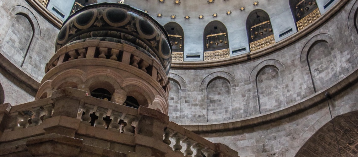 The Aedicule beneath the rotunda of the Church of the Holy Sepulchre