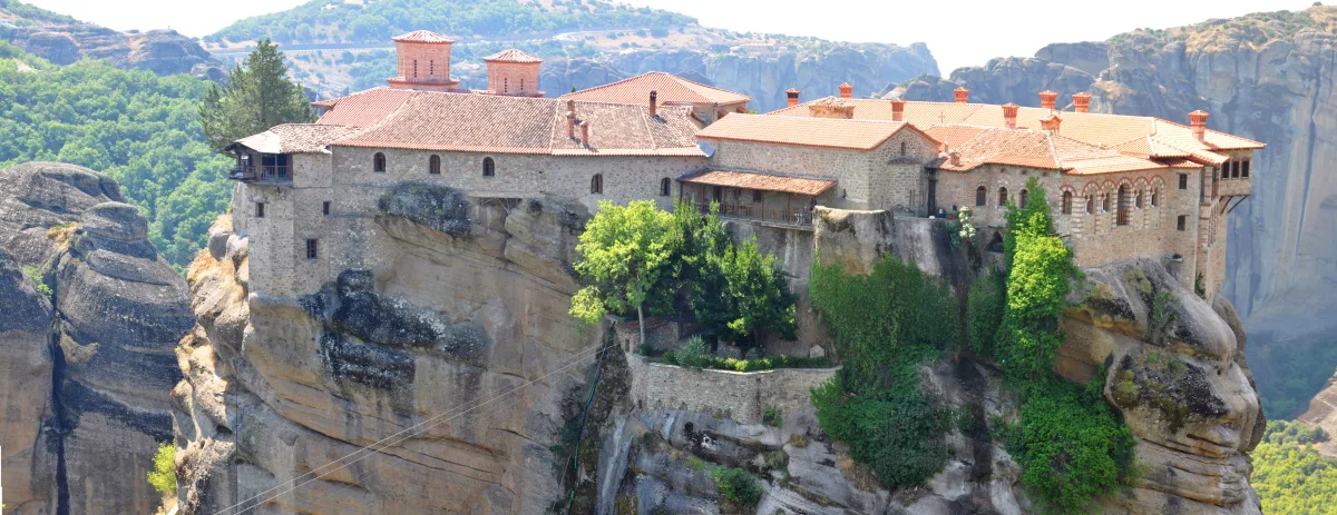 Varlaam Monastery on a sandstone pillar at Meteora.