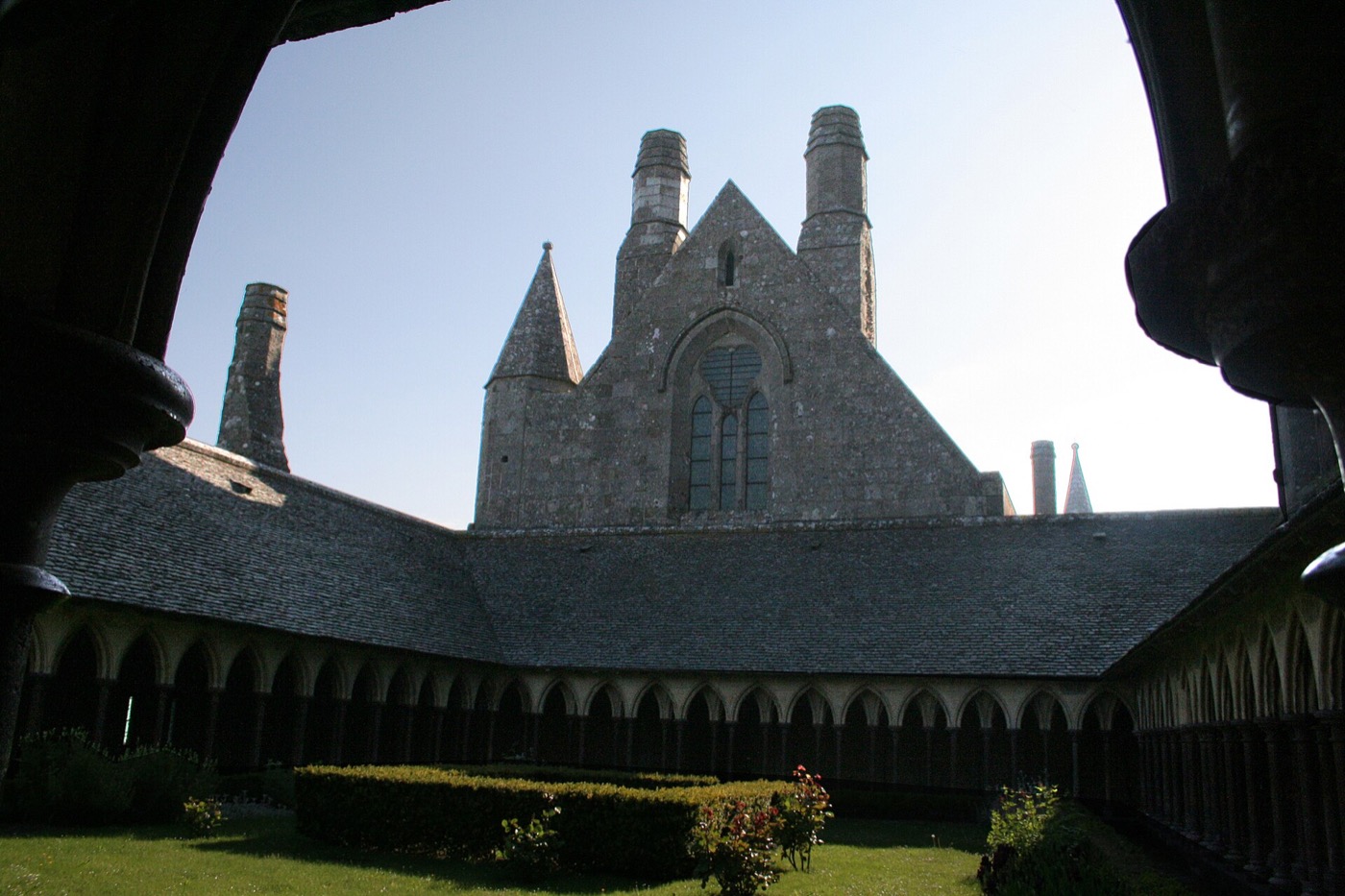 The cloister inside Mont-Saint-Michel Abbey