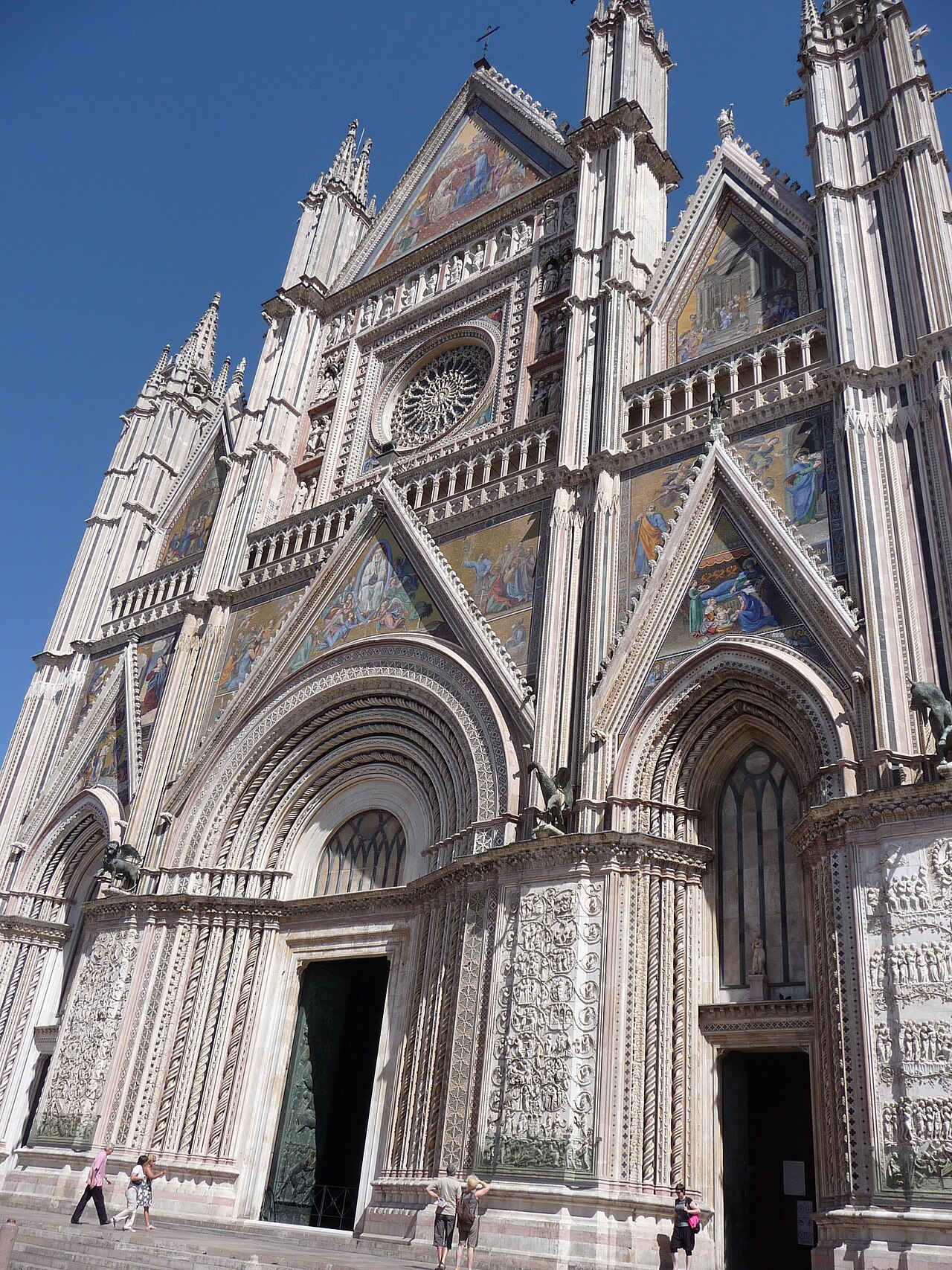 The mosaic and marble facade of Orvieto Cathedral