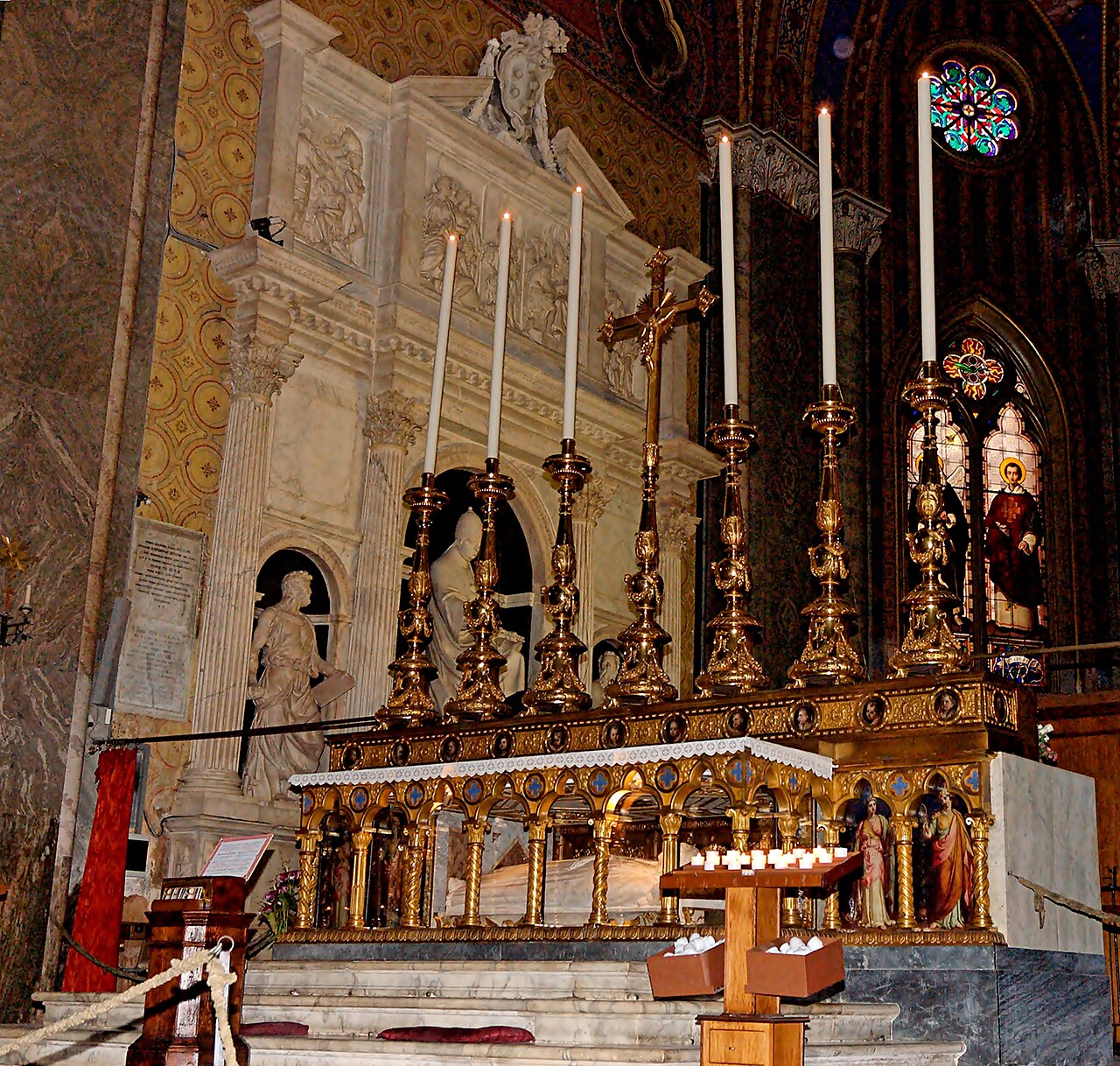 The high altar of Santa Maria sopra Minerva above the tomb of Saint Catherine of Siena