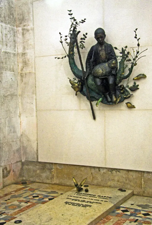 The tomb of Saint Francisco Marto inside the Basilica of Our Lady of the Rosary at Fatima.