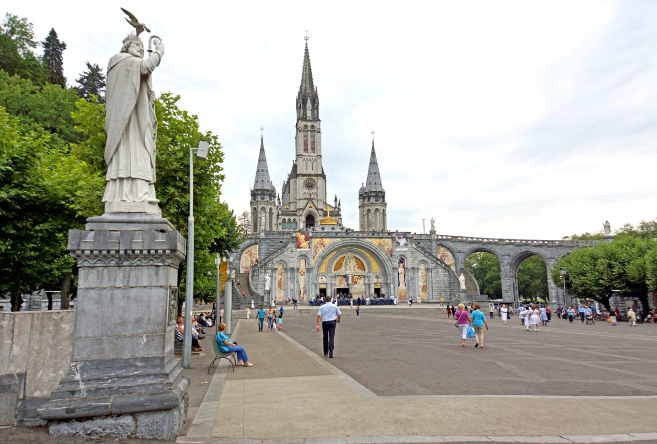 The Basilica of Our Lady of the Rosary at the Sanctuary of Lourdes.
