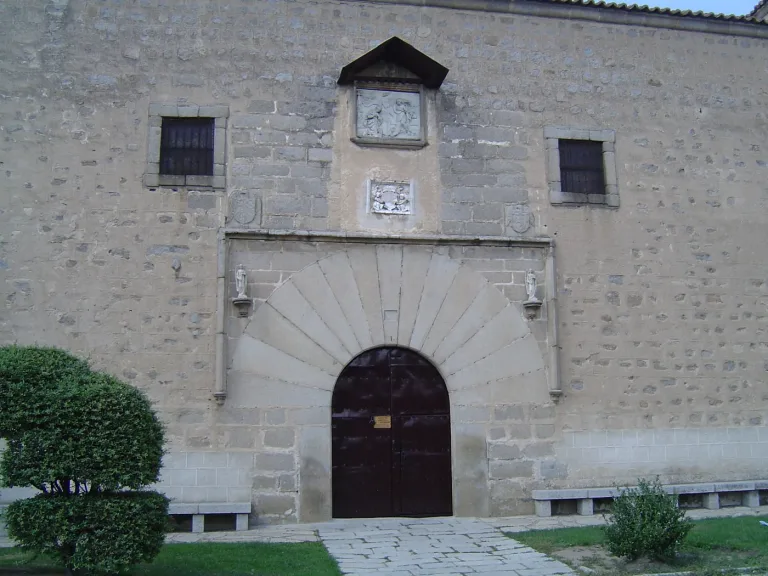 The facade and doorway of the Monasterio de la Encarnacion in Avila.