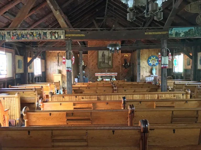 The interior of St. Peter's Chapel at the Saint Kateri National Shrine at Fonda, New York.
