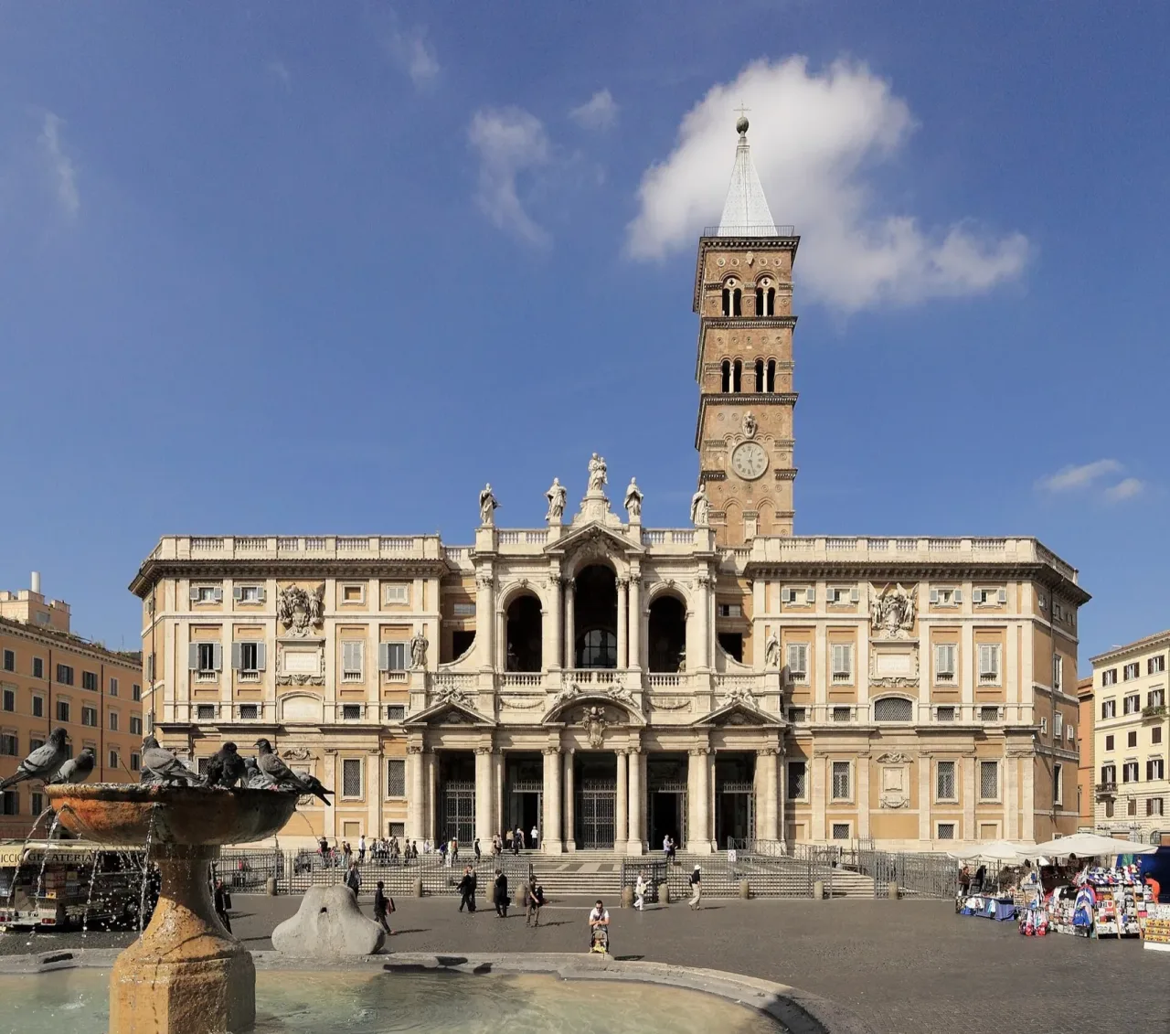 Facade of the Basilica of Santa Maria Maggiore in Rome.