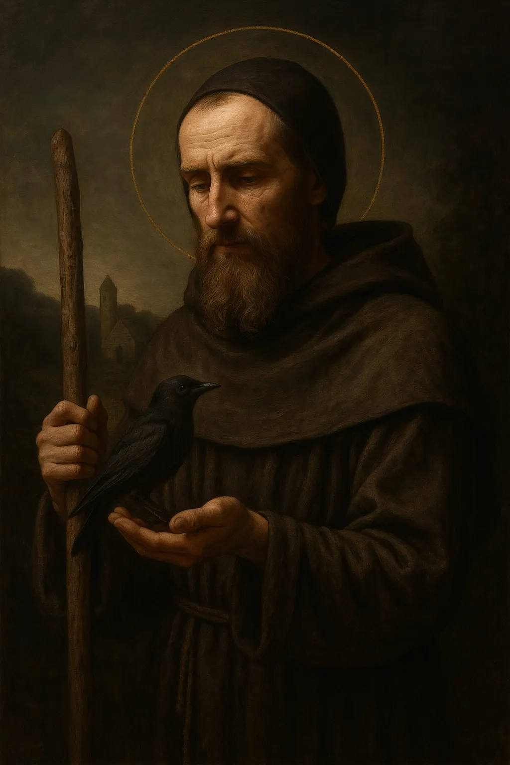 Saint Kevin of Glendalough portrait